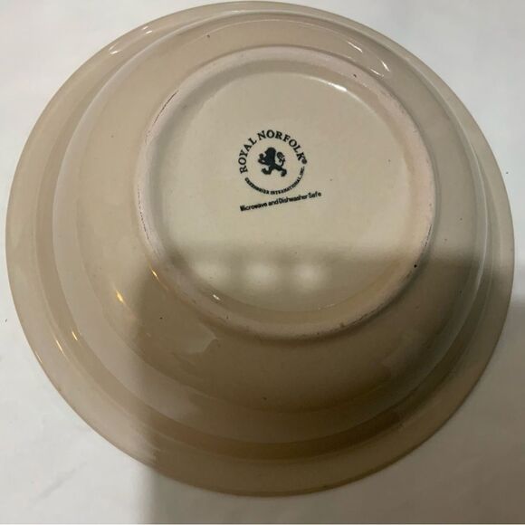 Set of 2 Royal Norfolk Mambo Stoneware 1 Dinner Plate 10 3/4" &1 soup bowl 7.5” - Picture 5 of 9